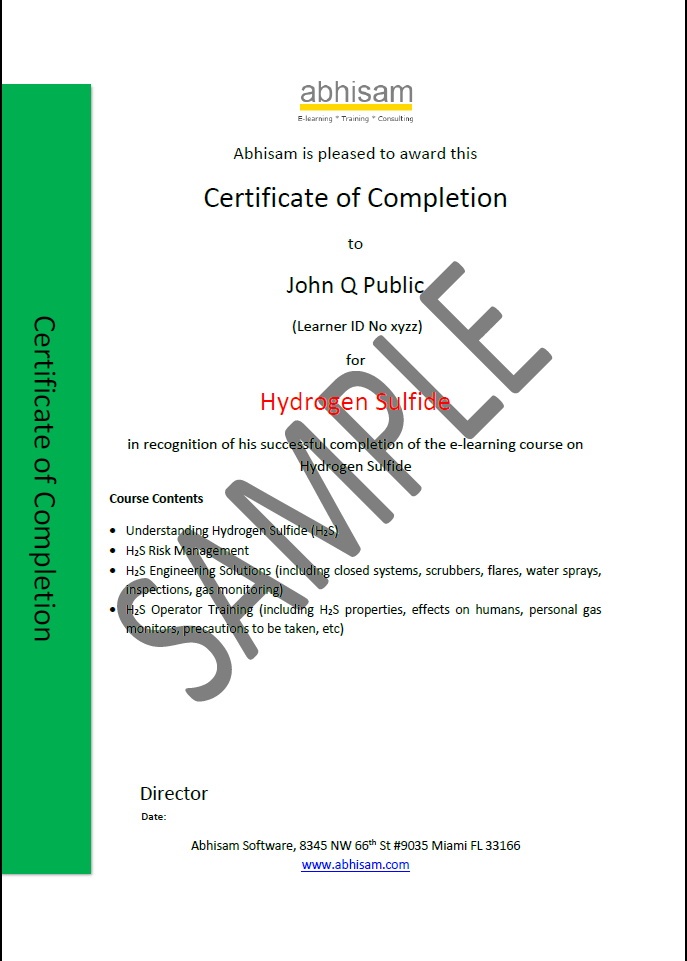 H2S Certificate